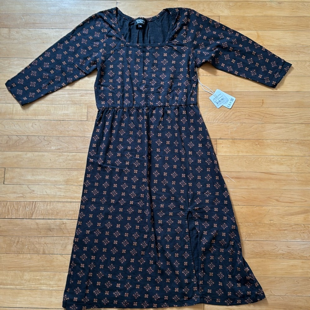 Known Supply Ellery Dress Washed Black Boho M